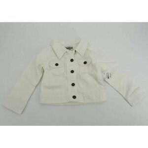 OshKosh Bgosh Toddler Girls White Denim Jacket Pockets 4 NWT $44
